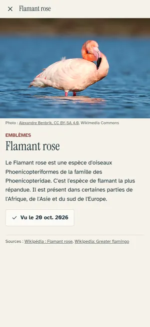 La fiche d'une espèce